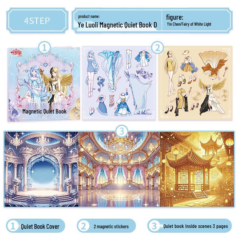 

Магнитная книга-одевалка для детей Ye Luoli с предварительно вырезанными наклейками - подарок своими руками для мальчиков и девочек