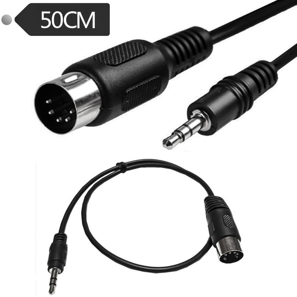 50cm 5-Pin Din Stecker auf 3,5mm Klinkenstecker Kabelverlängerung Soundkabel zum Anschluss europäischer Stereoanlagen