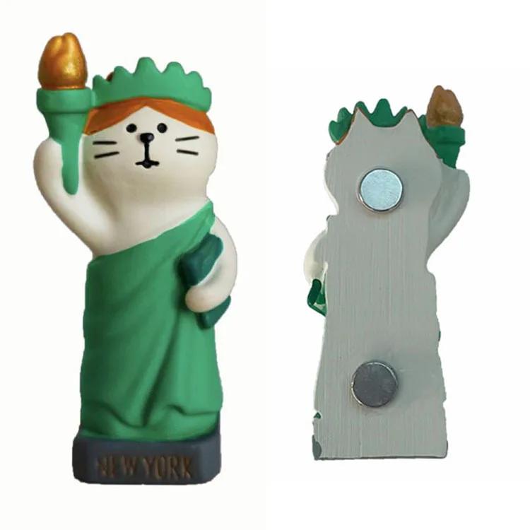 Resin Cute Cartoon Cat Fridge Magnetic Sticker Kawaii Zakka 3D Refrigerator Magnet Magnets Home Decoration Creative BirthdayGift