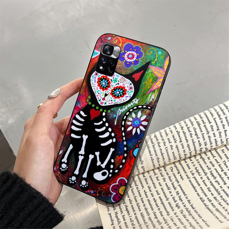 Phone Case For Xiaomi Redmi Note 13 12S 12 Pro 11S 11 10 Pro 10S 12S Redmi 10 10C 9C 13C Skull Skeleton Woman