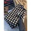 Houndstooth Scarf Women's Autumn and Winter Korean Version Versatile Niche Thickened Imitation Cashmere Large Shawl Dual Purpose Plaid Scarf Trendy