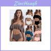 Bikini Elegante da Donna Push-up con Volant Off Shoulder Costume da Bagno Costume da Bagno Imbottito