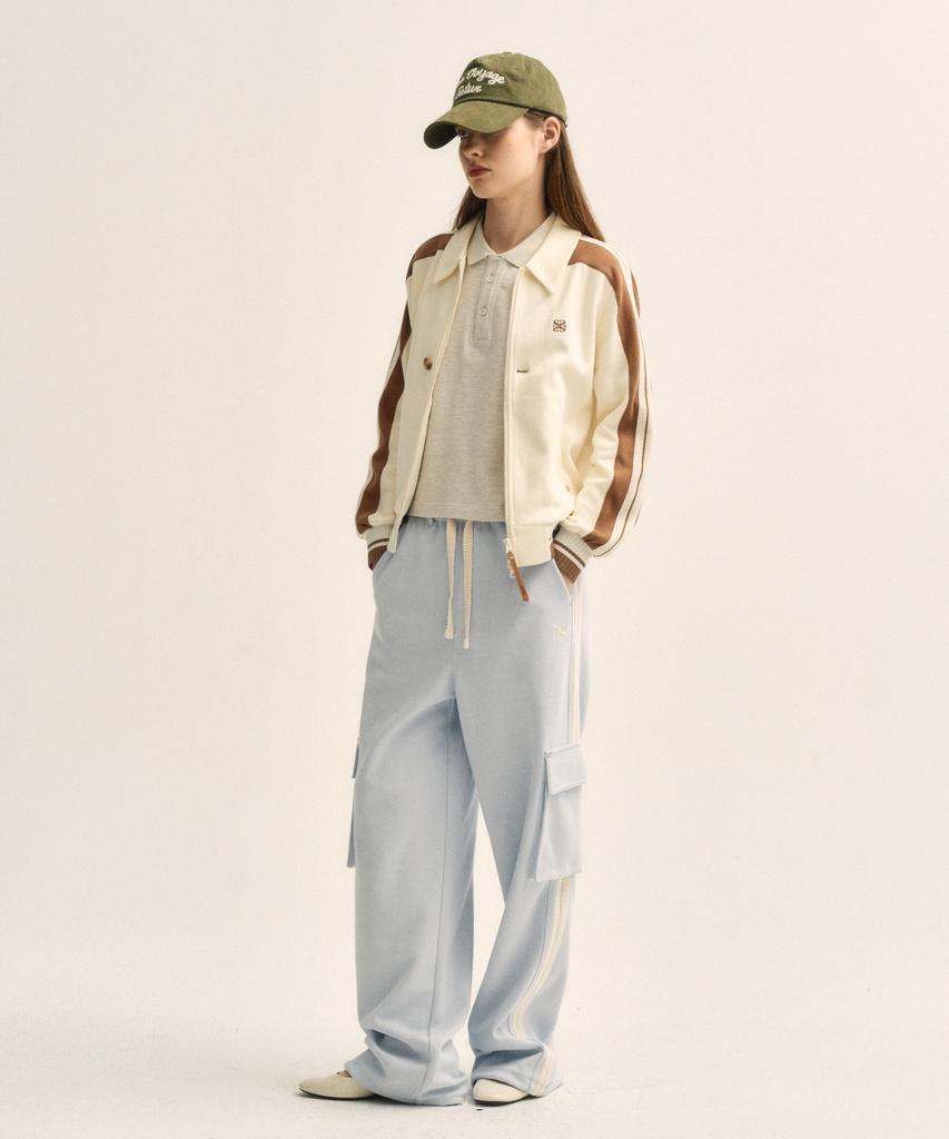 Satur Rawton Collar Track Zip-Up Jacket Resort Cream