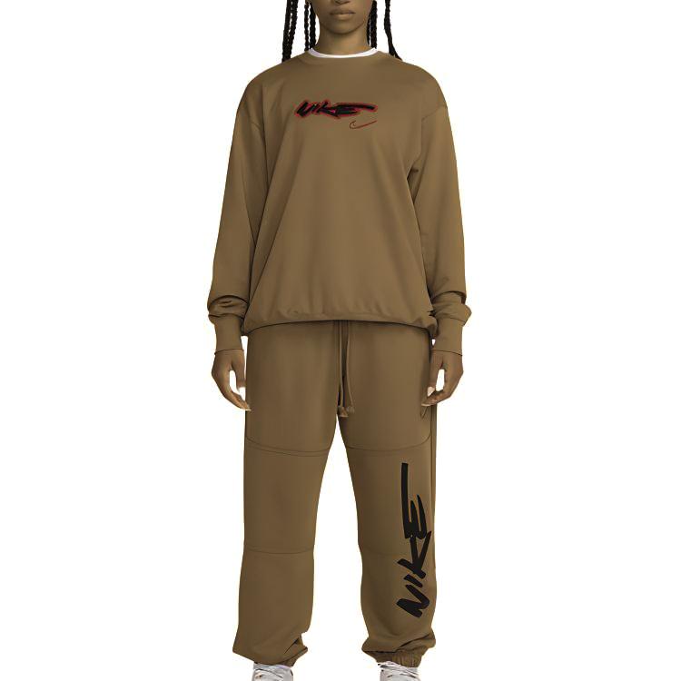 Nike X Futura Sweatshirts Unisex Brown Crew Neck Moderate Other fz0257-224