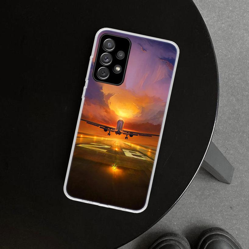 Aircraft Airplane Plane Fly Travel Cloud Phone Case for Samsung Galaxy A17 A16 A26 A36 A56 A57 A37 A15 A25 A35 A55 A14 A24 A34 A