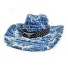 European and American Women's Ripped Western Cowboy Hat Washed Denim Jazz Top Hat Outdoor Travel Sun Protection Hat