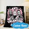 Custom Name Ghostface Horror Theme Blanket bed sofa Blanket Flannel Blanket for Camping, Hiking, Picnic Essentials,gift for Fan family