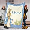 Personalized Custom Name Blanket - Peter Rabbit Print Design,Blanket for Sofa,Bed,Travel,Camping - Soft and Warm, Great Gift