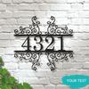 Distinctive Custom Metal House Number Sign Personalized Iron Scroll Plaque Sturdy Home Decor