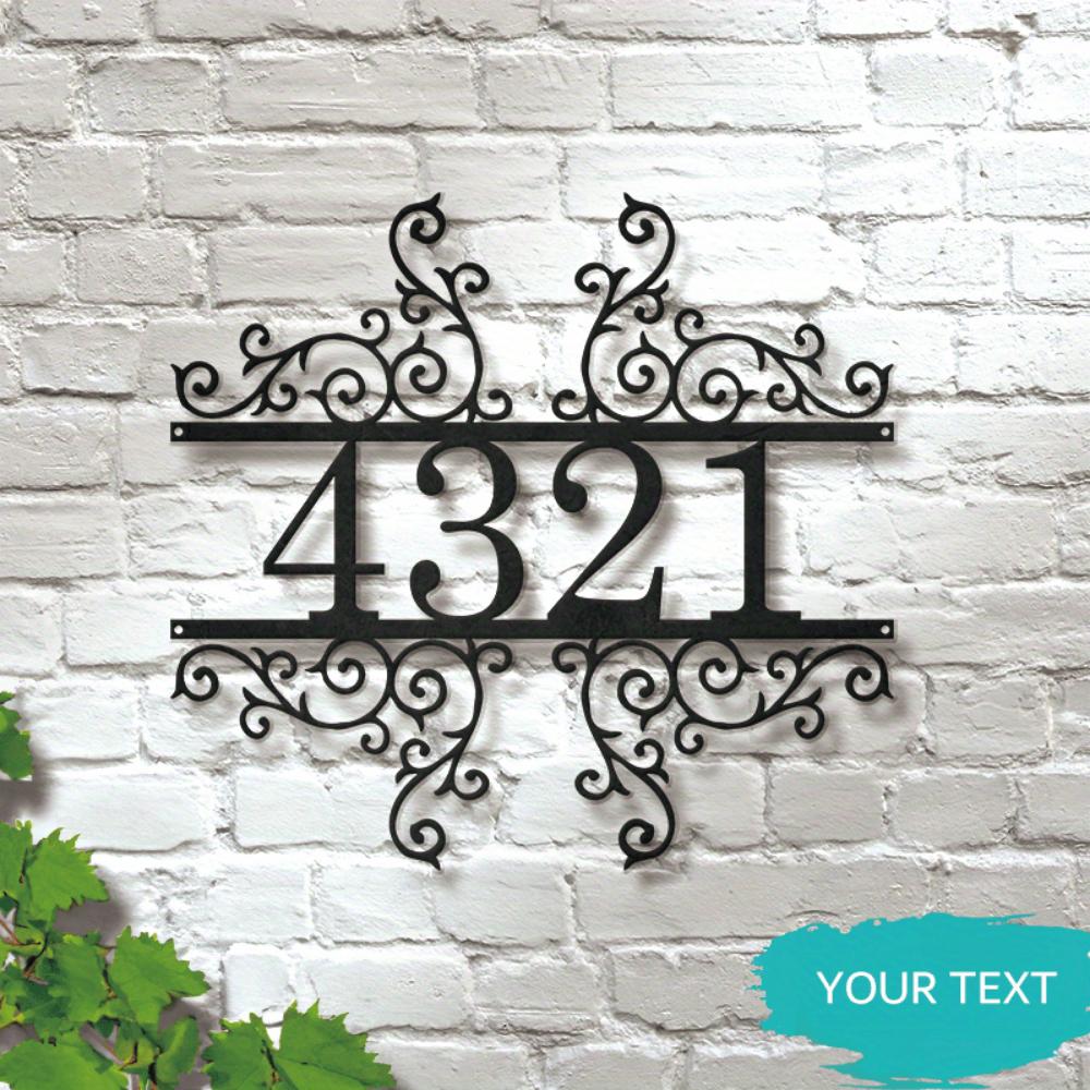 Distinctive Custom Metal House Number Sign Personalized Iron Scroll Plaque Sturdy Home Decor