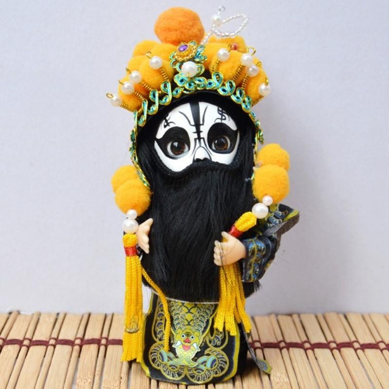 Chinese Peking Opera Mask Doll Opera Character Decoration Silk Doll Chinese Handmade Decorative Gifts Shop Decoration Doll