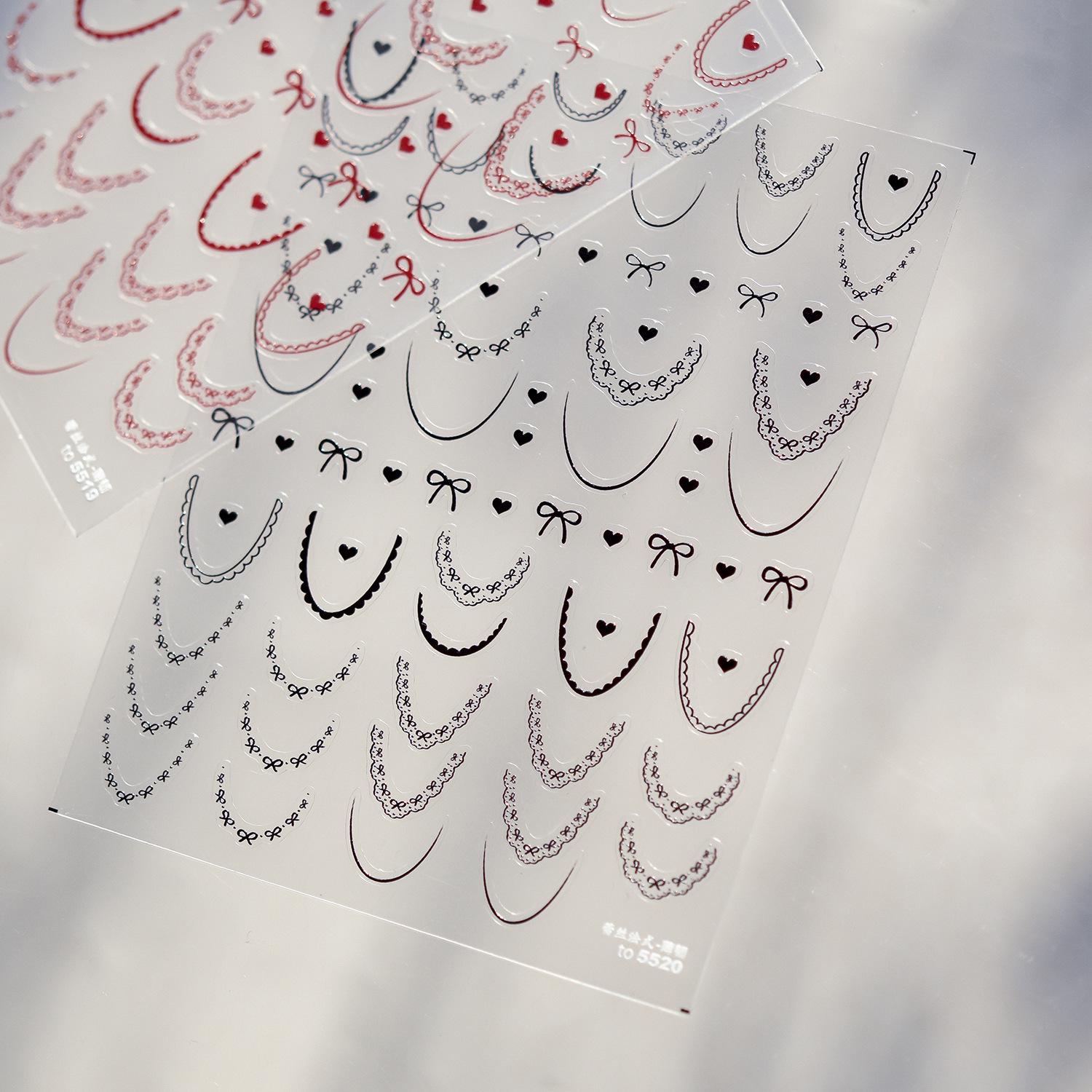 Tomoni Ultra-Thin Ballet Style Lace Nail Stickers - Flexible, Traceless French Nail Art Accessories