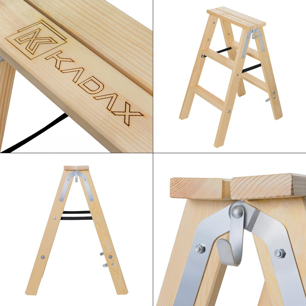 KADAX Malerleiter Holz Klappbar 3-6 Stufen Doppelseitig
