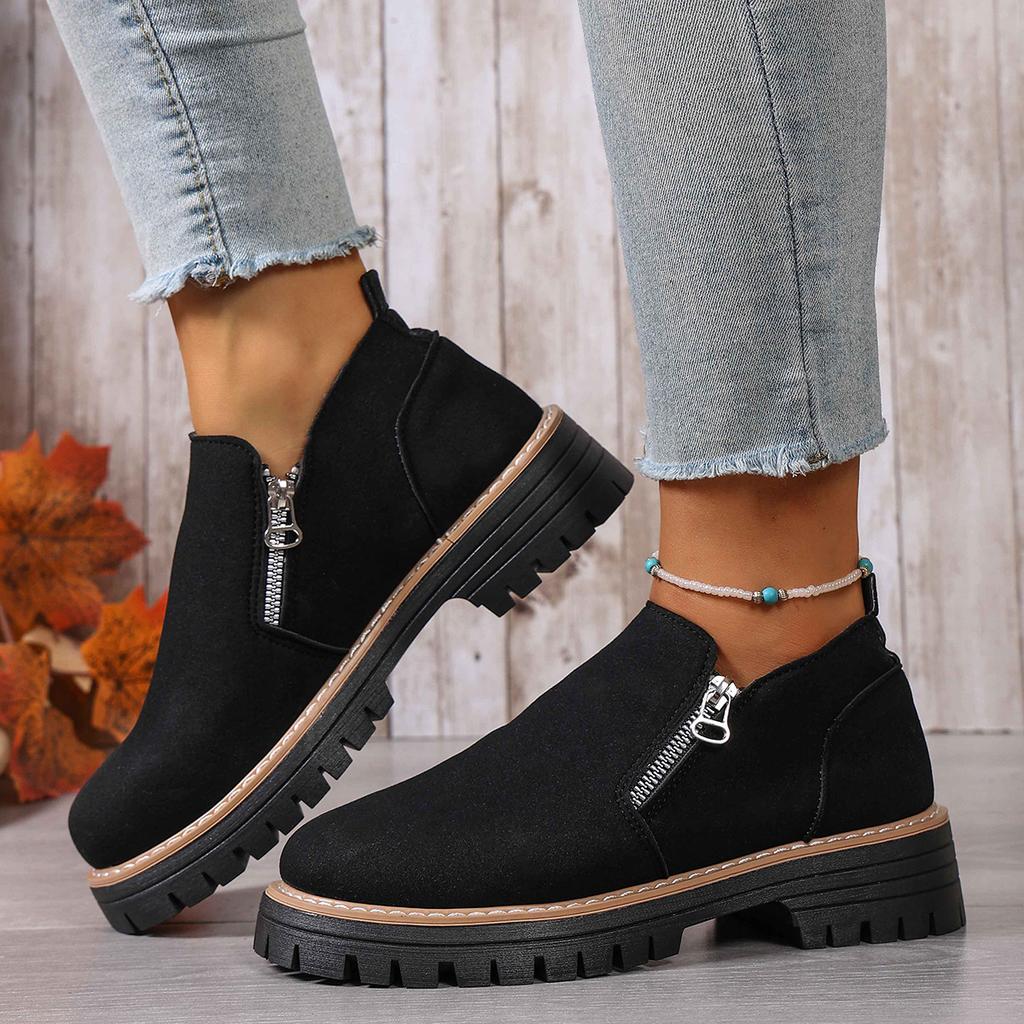2025 new foreign trade large size Chelsea short boots women's spring and autumn suede side zipper sleeve short boots children's tide