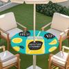 Outdoor Round Table Cover With Geometric Waterproof Elastic Hem Patio Garden Deck