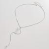 Light Luxury Snake Chain Adjustable Necklace Fashionable Y2K Pearl Heart Pendant Long Neckpiece