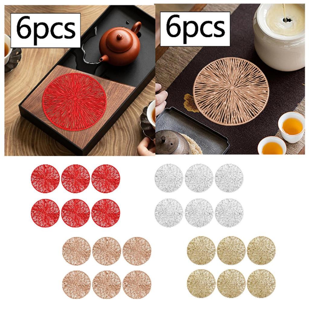 Fashionable Reusable Drink Coasters Round PVC Cup Mats for Coffee Table Protection and Living Room Decor