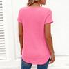Women's Casual Round Neck Short Sleeve Loose Pullover Top In Multiple Colors