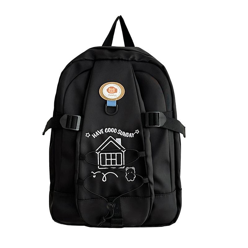 Schoolbag Junior high school student schoolbag female junior high school color contrast large capacity niche Japanese backpack high school student