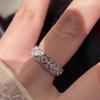 S925 Sterling Silver Rhombus Zircon Lace Ring for Women - Vintage Light Luxury Style