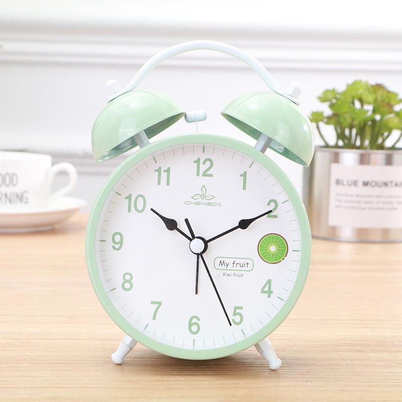 Big Ringtone Ai Shida Mute Scanning Ring Clock Creative Simple Metal Double Ring Clock