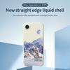 For iPhone 16e Case White Snow Mountain Pattern Printing Straight Edge TPU Phone Back Cover