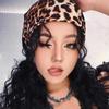 Women Leopard Print Headscarfs Lady Retro Y2K HipHop Square Headband Spicy Girl Style Street Dance Headscarf Fashion Accessories