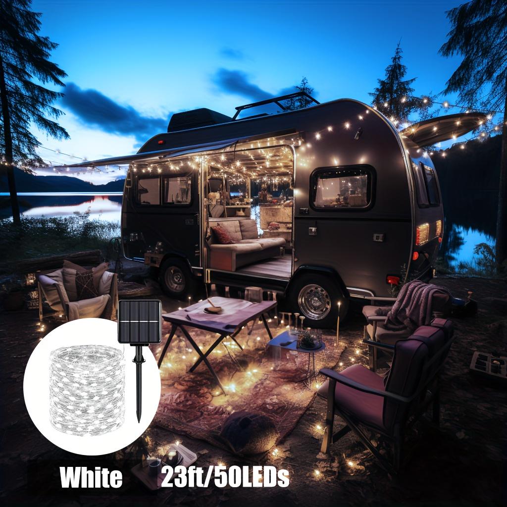 

Solar Camping String Lights-50/100 LEDs Bright Waterproof Outdoor Decor for RV Tent Car Camping Ambient Lighting for Camper Gear