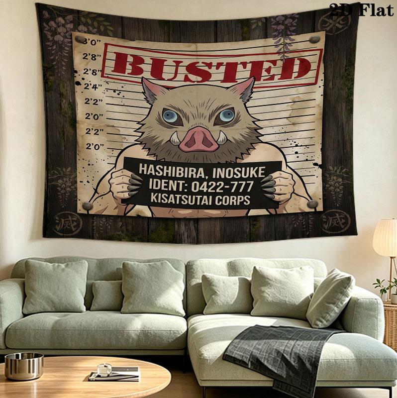 Arazzo da Parete Demon Slayer Appeso Estetico alla Parete Coperta in Tessuto Stampato Arazzi Decorativi per Camera da Letto Soggiorno Decorazione per la Casa