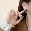 2025 Hot Retro Hong Kong Pearl Heart Geometric Stud Earrings – Niche Design, Versatile, Elegant Style