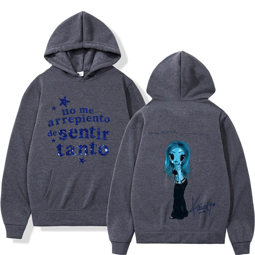 Karol G Album No Me Arrepiento De Sentir Tanto  Graphics Hoodie Men Fashion Long Sleeves Casual High Quality Sweatshirt Tops