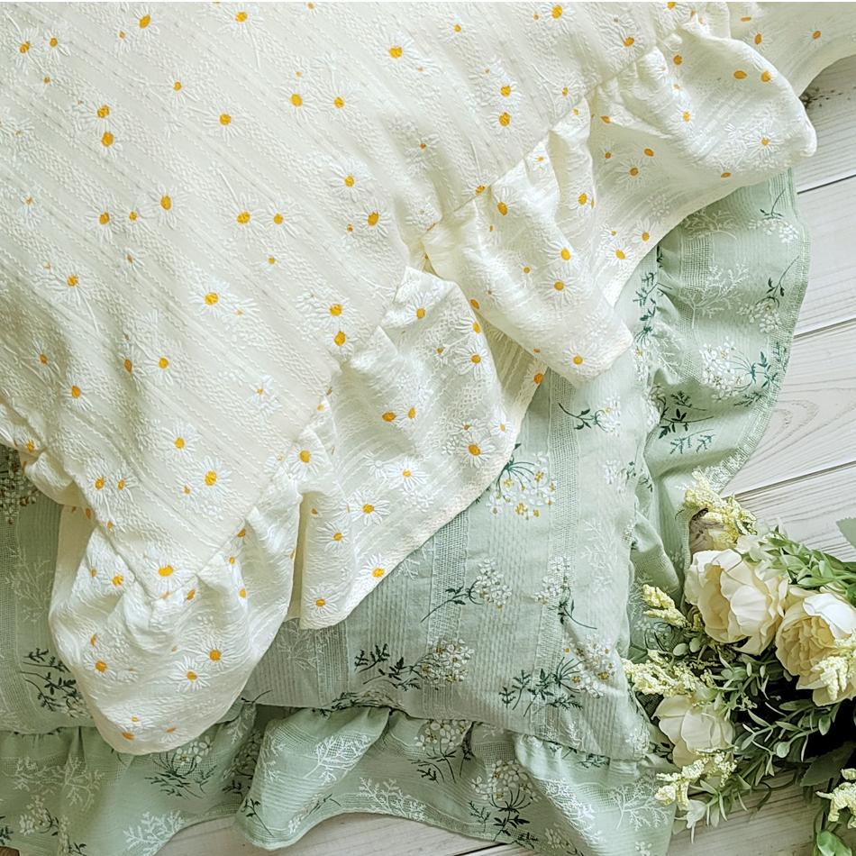 1 st Koreansk Stil Bomull Prästkrage Ruffle Kuddfodral, Hudvänligt Kuddfodral, Heminredning Soffkuddar Fodral, Soffa Prydnad