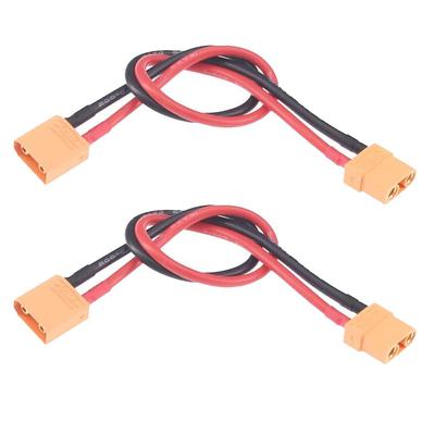 Yiqigou 2pcs XT90 Male Plug Connector Converts To XT90 Female Plug Connector Via 30cm 12AWG Silicone Cable