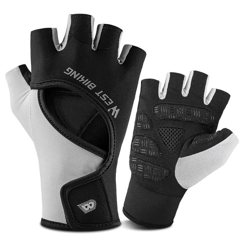West Rider Bicycle Half-Finger Cycling Gloves Summer and Autumn Breathable Short-Finger Road Mountain Bike Dynamic Cycling Gloves