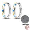 HOT SALE 2025 Sparkling Zircon Star Moon Sun Hoop Earrings 925 Silver Circle Round Earrings for Women Wedding Engagement Jewelry