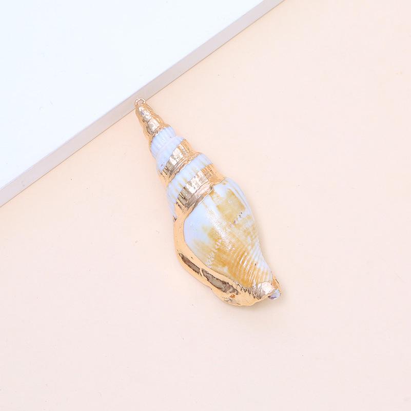 Electroplated Natural Shell Conch Scallop Pendant for DIY Necklace & Bracelet Jewelry
