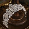 DIEZI New Arrival Luxury Pearl Crystal Tiara For Women Wedding Girls Party Elegant Gift Butterfly Crown Hair Dress Accessories