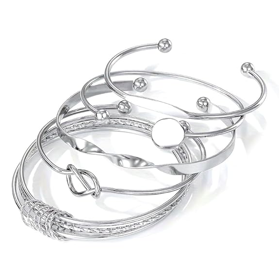 Set of 5 Latest Stylish Multilayer Bangle Bracelet for Women and Girls