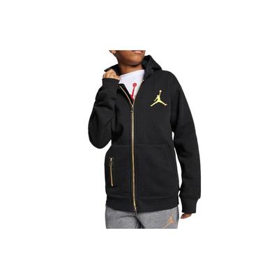 Logo Print Zip-Up Hooded Jacket Kids Outerwear Black HA5386-023