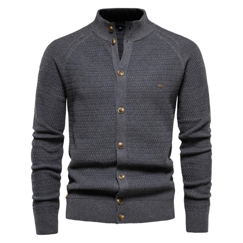 

Мужской трикотажный свитер на молнии в стиле business casual M темно серый