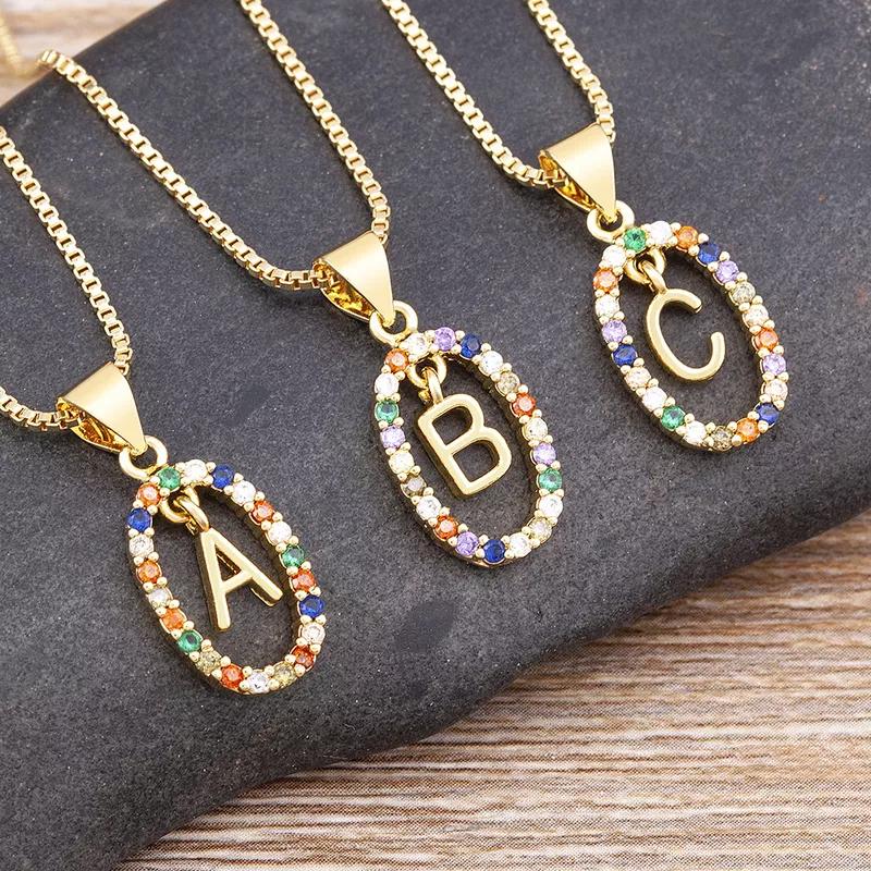 26 Engelse Letters Hanger Ketting Zircon Mode A - Z Initiaal M S C K Trendy Alfabet Lange Ketting Voor Vrouwen Mijn Sieraden