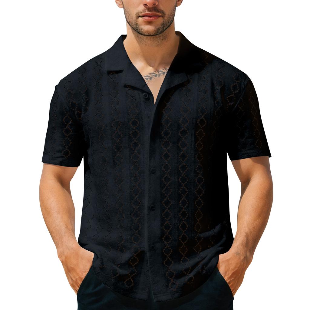 Men's Collared Openwork Outdoor Casual Comfortable Shirt