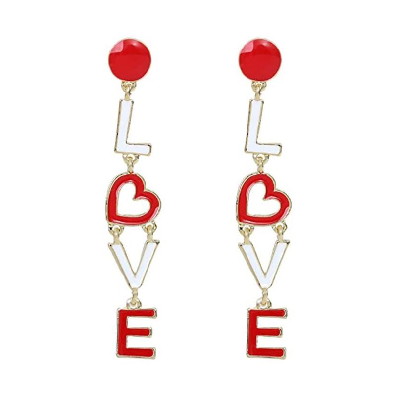 Temperament Pendant Earring Sweet Cool  Love Heart Charm Earrings Y2K Style Small Hoop Earrings Fashion Jewelry