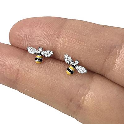 Lustige Honigbienen-Ohrringe Ohrstecker für Damen Zarte gelbe Bienen-Ohrringe Exquisite Mädchen-Accessoires Geschenk Modeschmuck