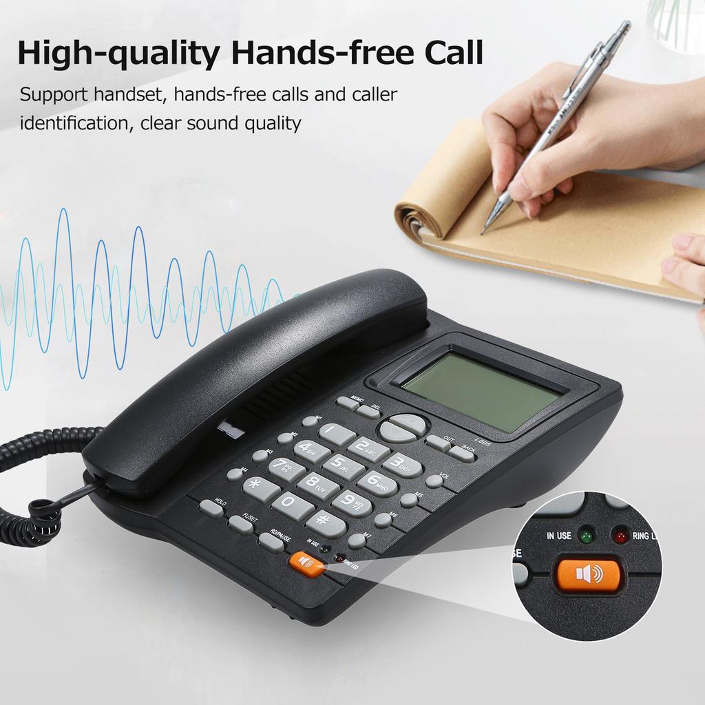 Desktop Corded Telephone Landline Telephone with Caller Identification LCD Screen Adjustable