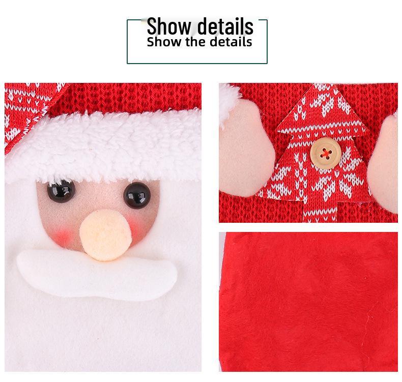 Yihong Christmas Snowman Candy Tote Bag - Cute Knit Gift Bag with Red Scarf Design