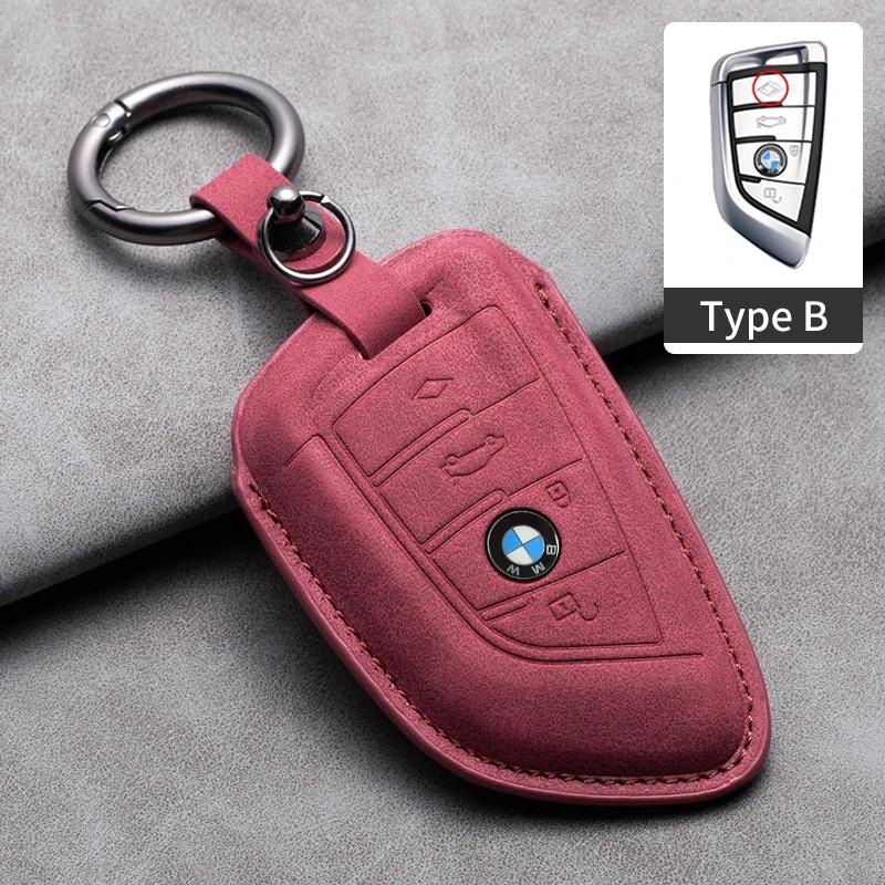 Nuovo 2025 Custodia Portachiavi Auto in Pelle Scamosciata Cover Guscio Portachiavi per BMW X1 X3 X5 X6 X7 Serie 1 3 5 6 7 G20 G30 G11 F15 F16 G01 G02 F48 Acce