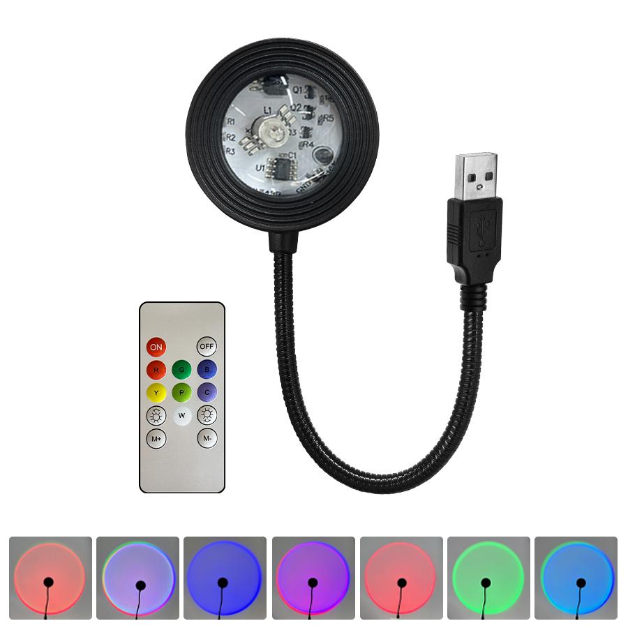 Colorful Sunset Light USB 5V Projection Light with Remote Control Party Decoration Light Bedroom Living Room Wall Photography