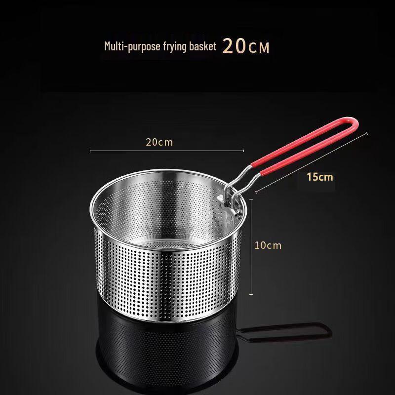 Stainless Steel Frying Basket with Detachable Handle (Set of 2)