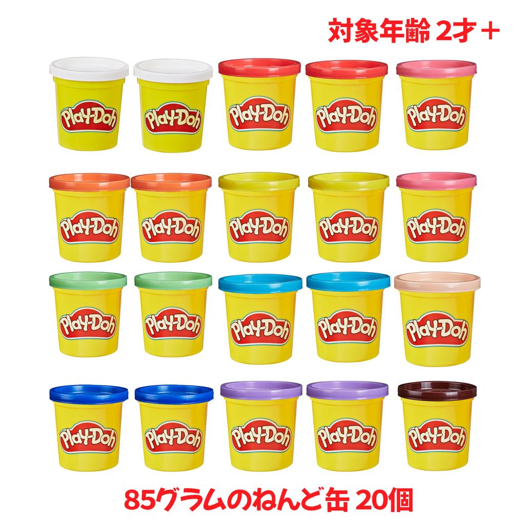 HASBRO Lots of Set of 20 20 85g Single Total of for Ages 2 and Wheat Clay for Genuine Product Play-Doh Fun, (11 Colors), Cans, 1.7kg, Up, Children,